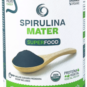 La Spirulina Mater es Una excelente fuente de proteínas, por su contenido muy bajo de grasas. ¡Tiene casi un 70% de proteínas!