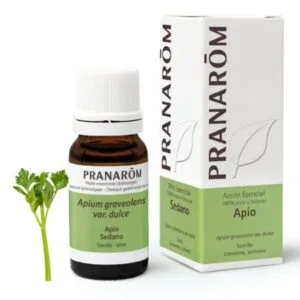 Aceite esencial 100% puro de Apium graveolens var. dulce, extraído de las semillas. Ideal para detoxificar el organismo, atenuar manchas cutáneas y calmar estados de ansiedad o insomnio. Uso diluido. No recomendado en embarazo ni en niños.