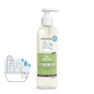 El gel neutro de ducha BIO limpia la piel y el cabello con suavidad. Se puede utilizar solo o personalizar, añadiendo aceites esenciales y/o vegetales