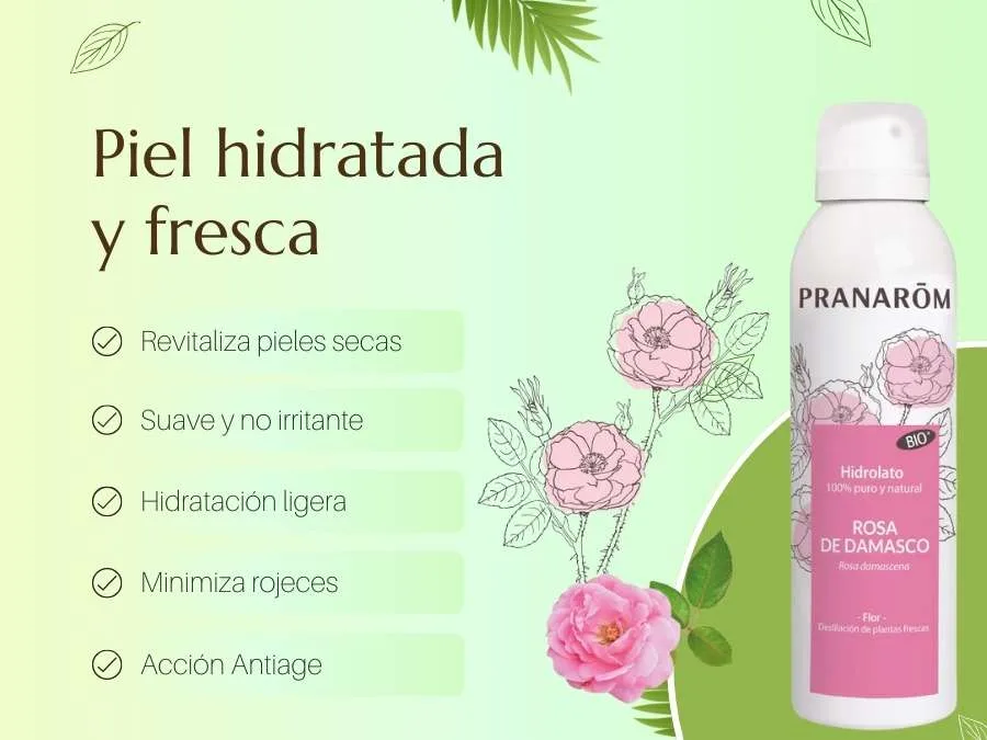 Agua de Rosas o Hidrolato de Rosa Damascena Pranarôm