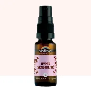 Spray orgánico de Flores de Bach Biofloral para la hipersensibilidad. Ayuda a equilibrar emociones, reducir la sobrecarga emocional y sentirte más tranquilo cada día.